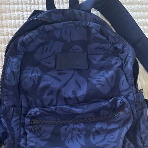 ALOHAS Navy Leaf Print women's  backpack